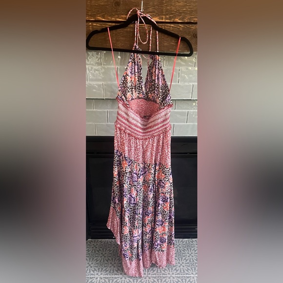 Free People Intimately Floral Print Gabriela Halter Boho Midi Dress Small SP - Picture 9 of 10